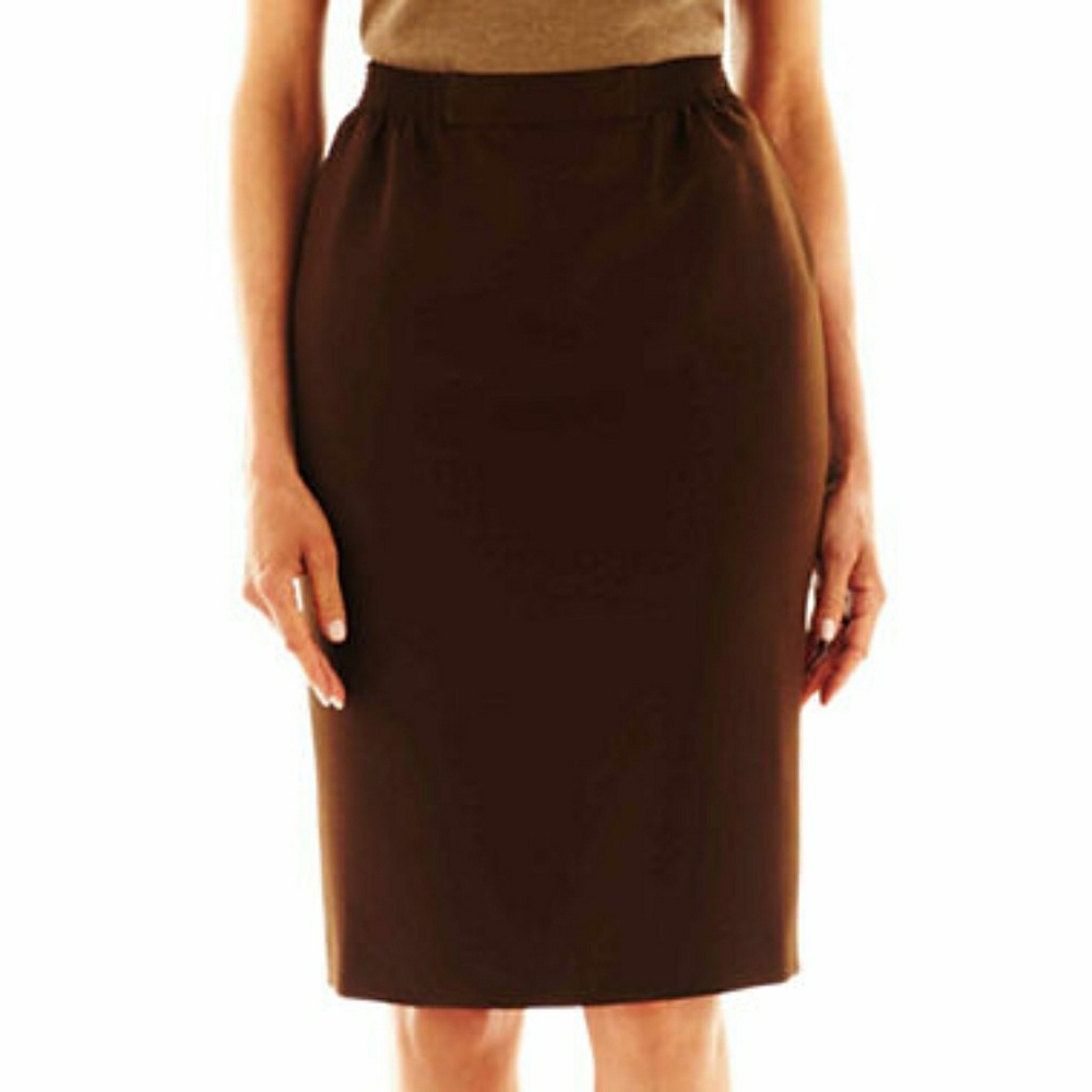 Chocolate Brown Suede Slit Skirt